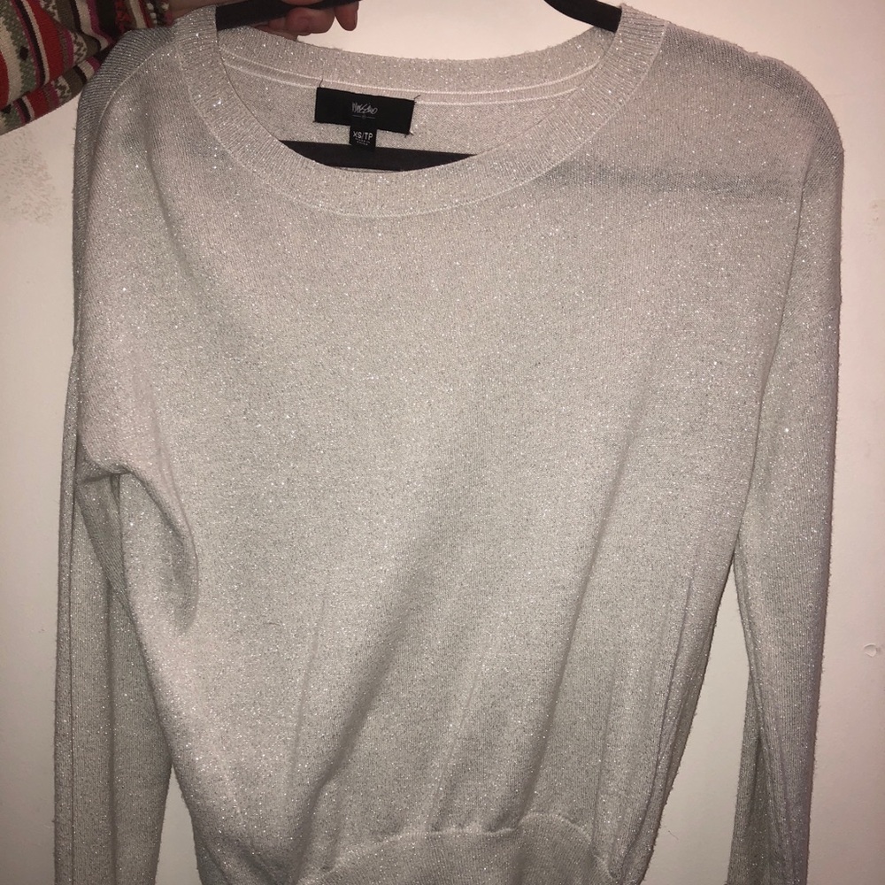 Cream glittery Mossimo crew-neck sweater